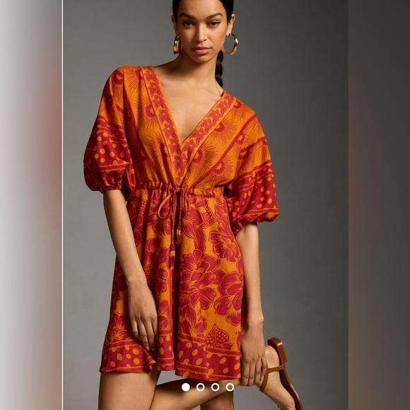 Farm Rio x Anthropologie Printed V Neck Tunic Dress - Picture 3 of 10